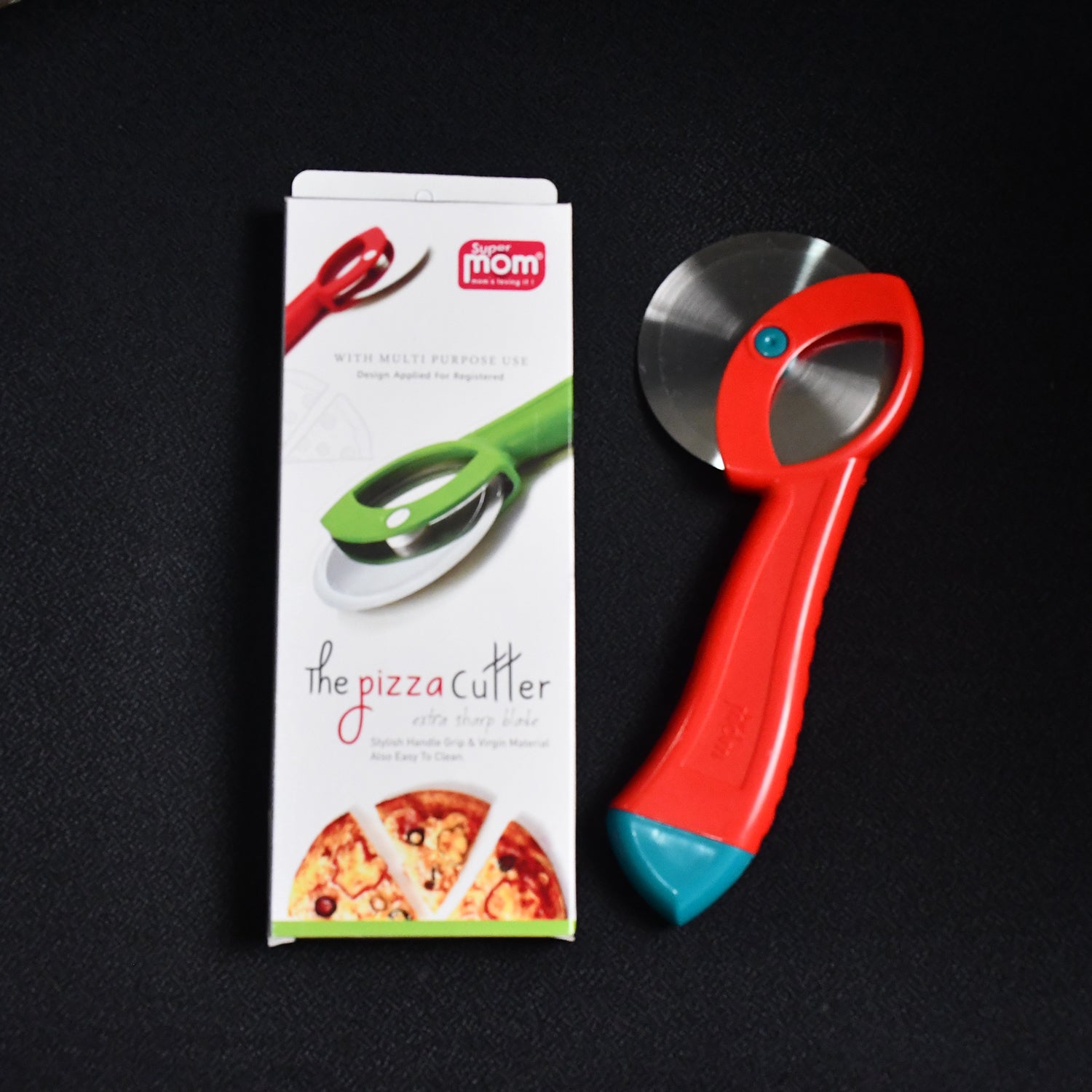 Supermom Premium Stainless Steel Pizza Cutter with Ergonomic Handle (1 Pc) Supermom Premium Stainless Steel Pizza Cutter with Ergonomic Handle (1 Pc)